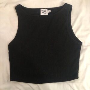 Princess Polly Black Crop Tank Top Sz 4